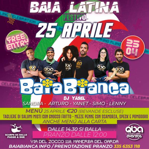 Pranzo + ballo del 25 Aprile alla BAIA BIANCA!