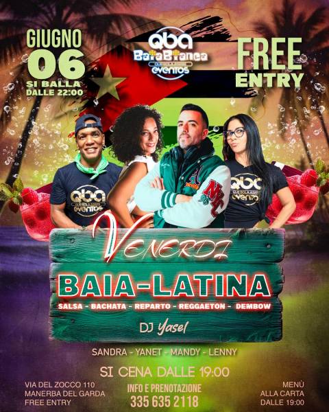 Venerdì Latino alla Baia Bianca!